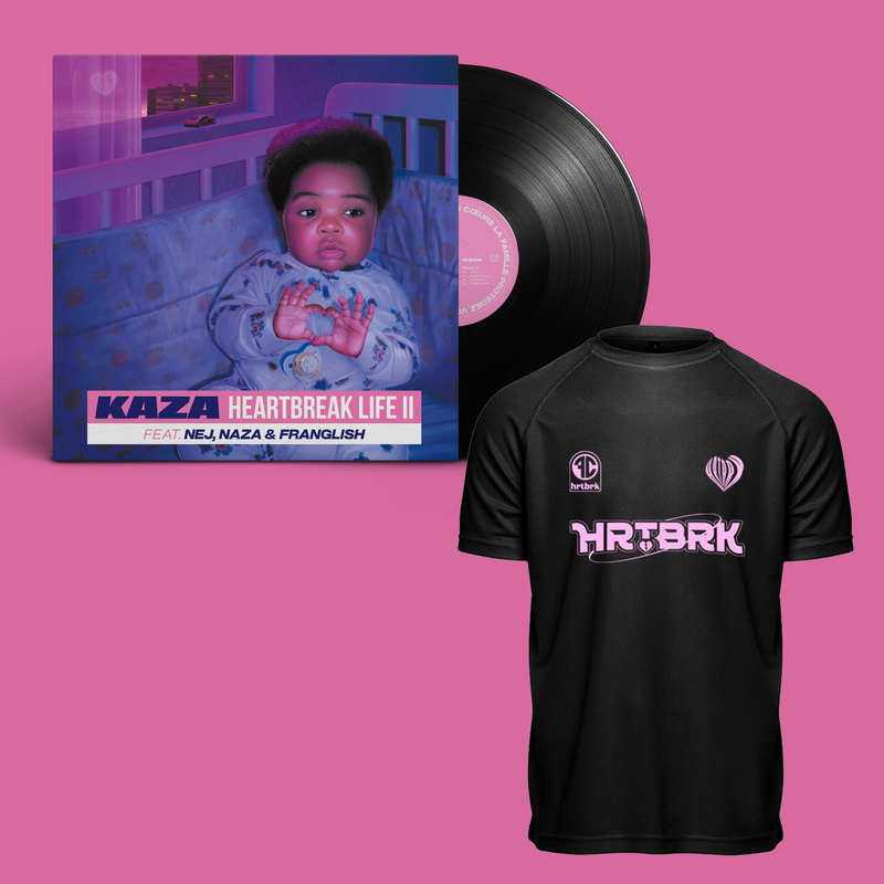 PACK MAILLOT "HRTBRK" NOIR + DOUBLE VINYLE KAZA "HEARTBREAK LIFE II"